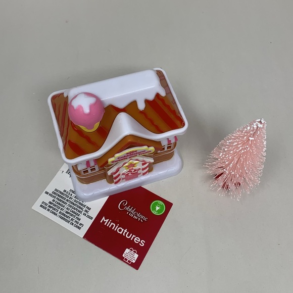 Cobblestones Sweets & Treats miniature house decor & bottlebrush pink tree new - Picture 2 of 16